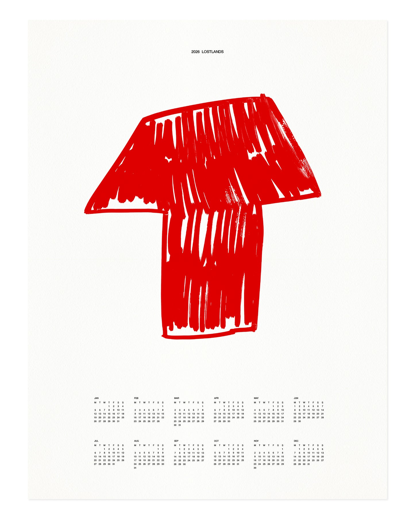 Red Lamp. The 2026 Poster Calendar