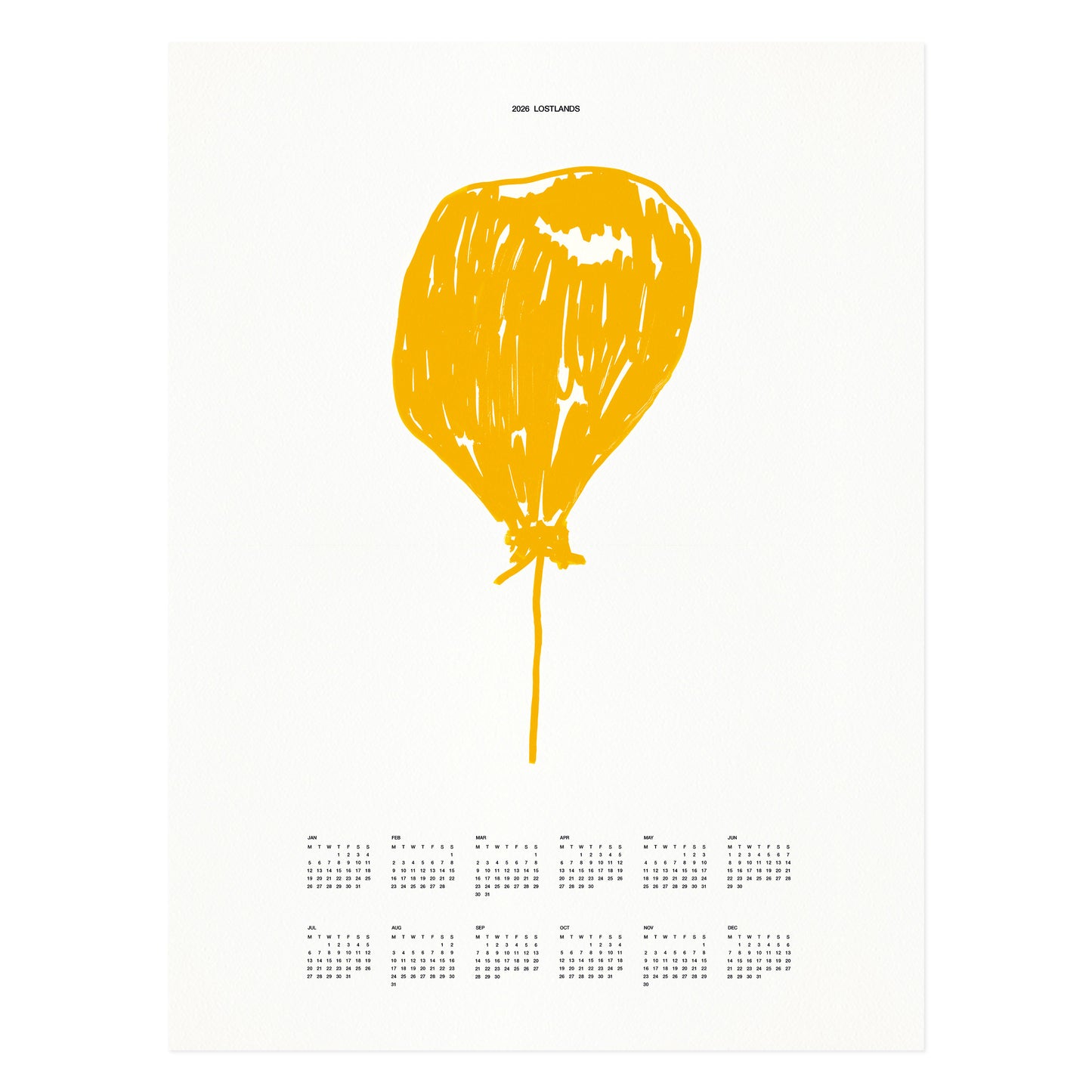 Yellow Balloon. The 2026 Poster Calendar