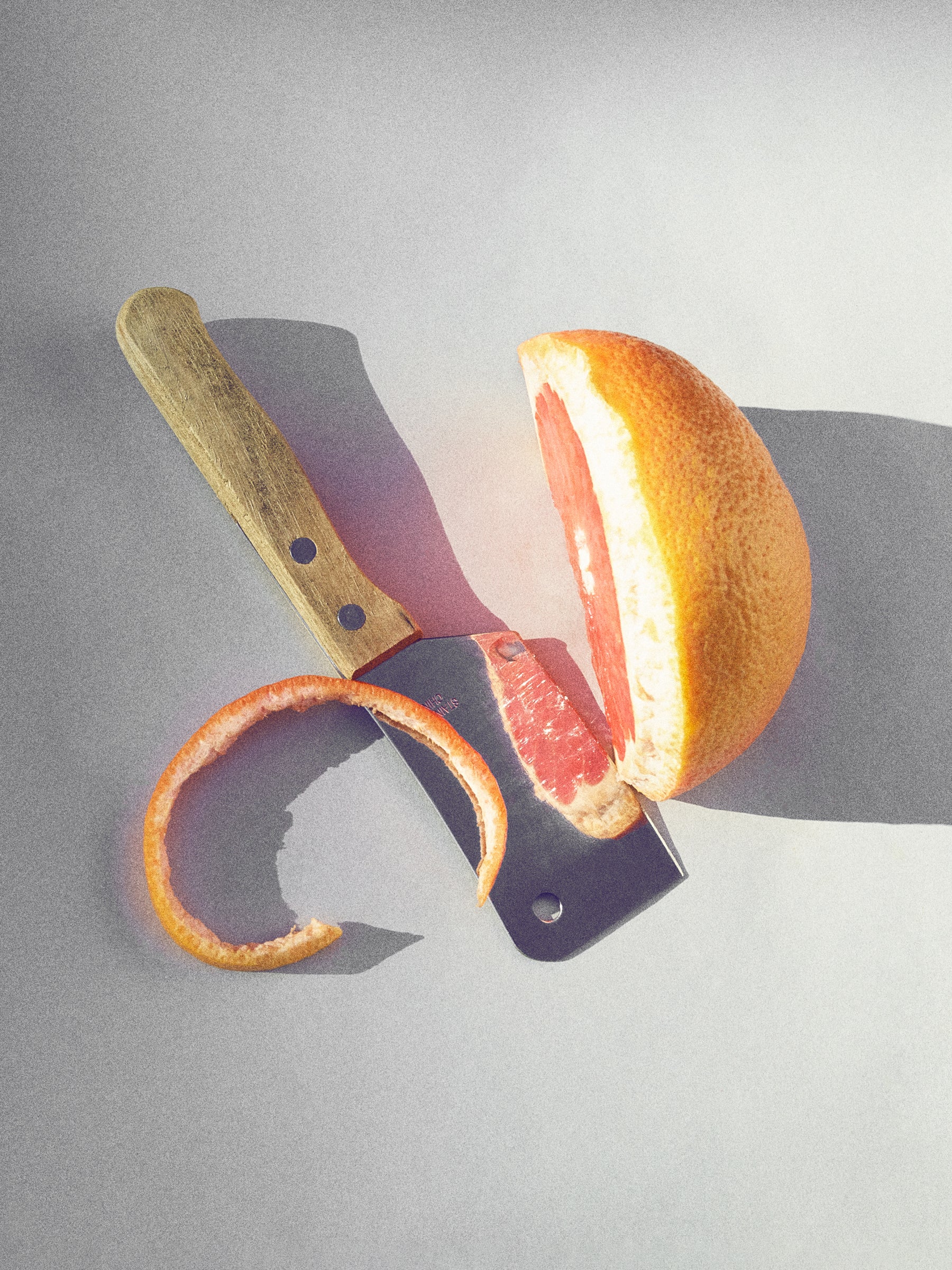 Peeled Grapefruit Print by Damien Ropero