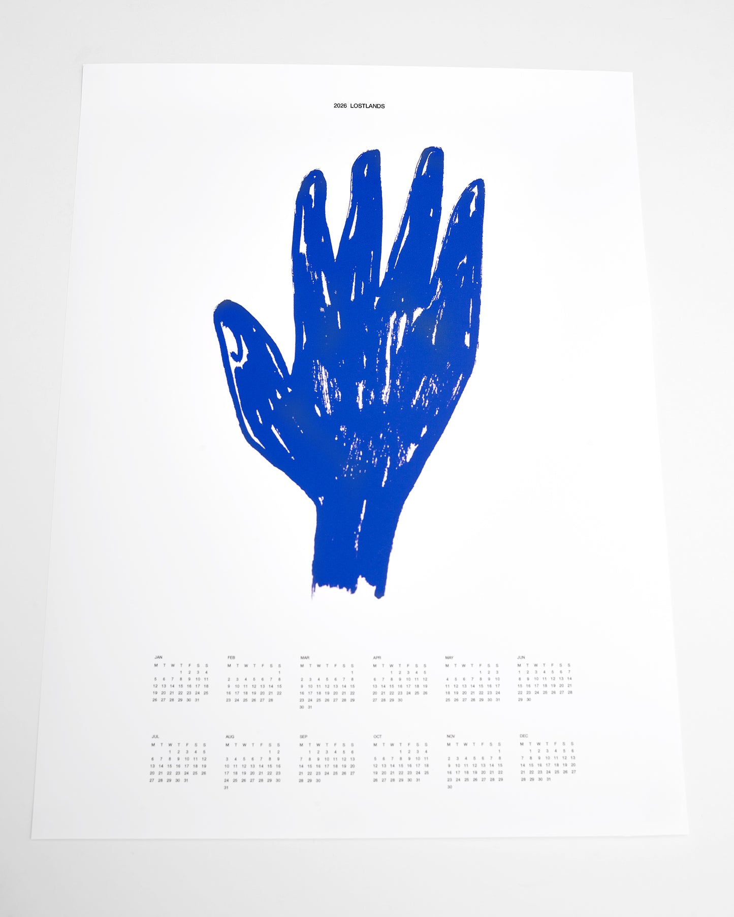 Blue Hand. The 2026 Poster Calendar