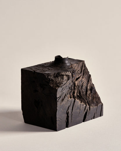 Hand-Carved Wood Vase by Ma Zhiping