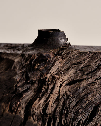 Hand-Carved Wood Vase by Ma Zhiping