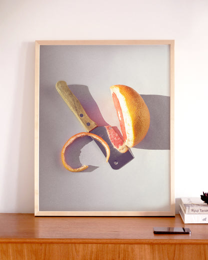 Peeled Grapefruit Print by Damien Ropero